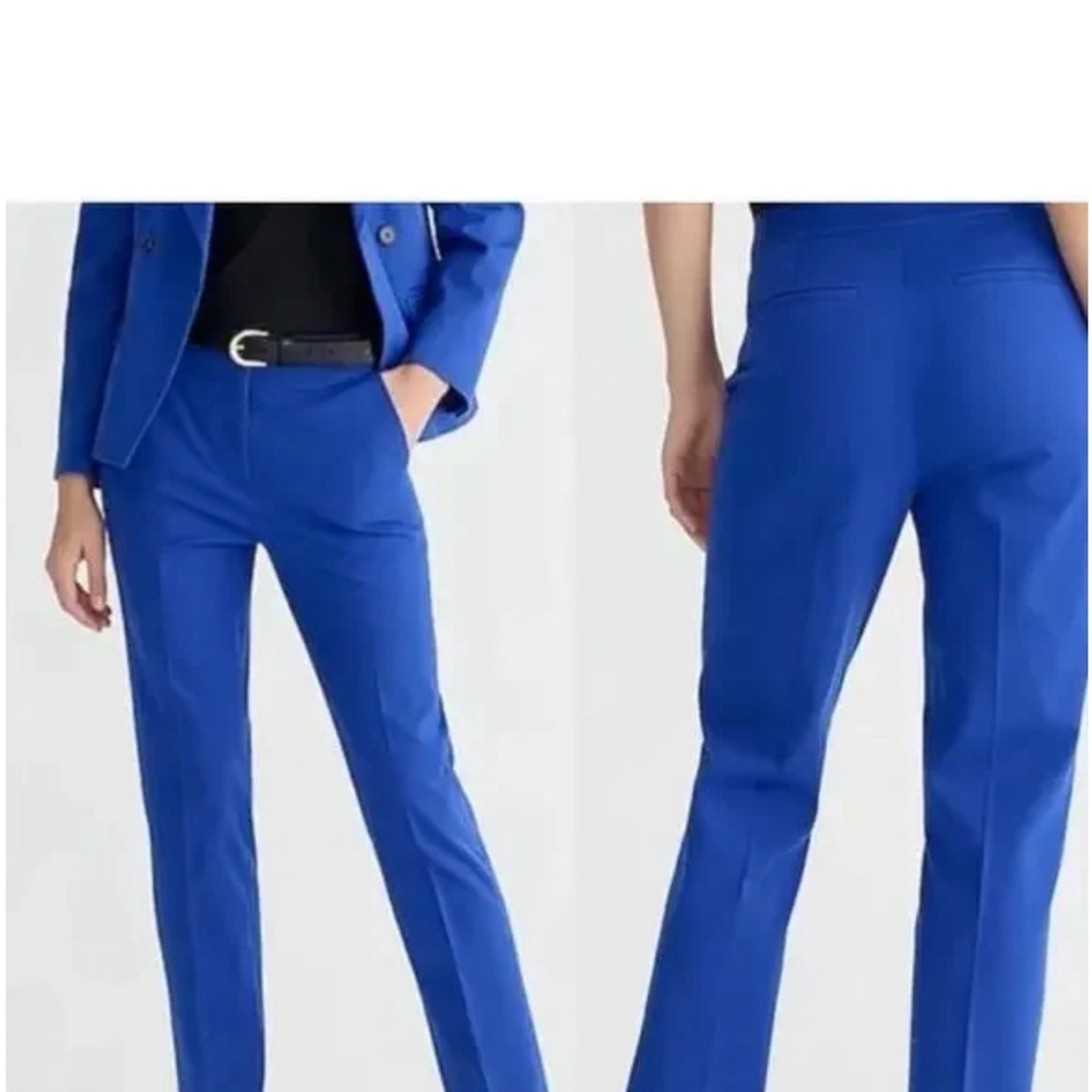 J. Crew Kate Royal Blue Straight Leg High Rise Four Season Stretch Pants